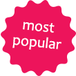 Pink Most popular badge graphic